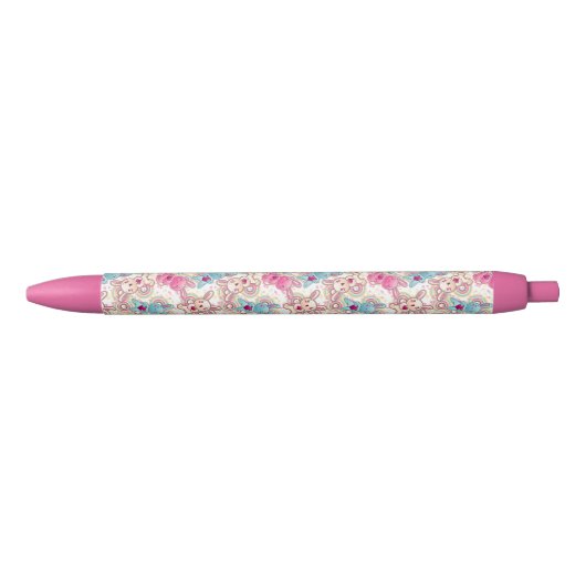 Kawaii Child Pattern met Cute Doodles Zwarte Inkt Pen (Voorkant)