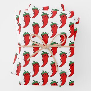 Kawaii Chili Pepper Diva Aangepast Inpakpapier Vel