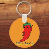 Kawaii Chili Pepper Diva Aangepast Sleutelhanger (Achterkant)