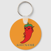 Kawaii Chili Pepper Diva Aangepast Sleutelhanger (Achterkant)