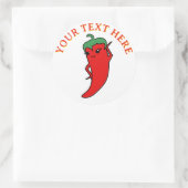 Kawaii Chili Pepper Diva Maatwerk Ronde Sticker (Tas)