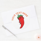 Kawaii Chili Pepper Diva Maatwerk Ronde Sticker (Envelop)