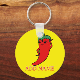 Kawaii Chilipeper Diva Aangepast Sleutelhanger