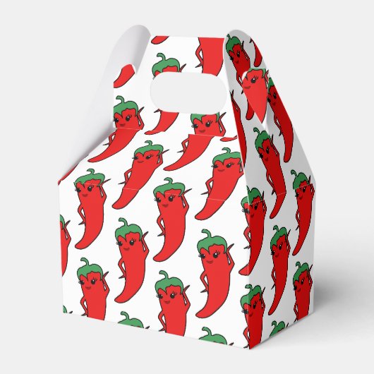 Kawaii Chilipeper Tekenpatroon Bedankdoosjes (Voorkant Zijde)