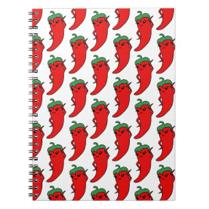 Kawaii Chilipeper Tekenpatroon Notitieboek