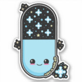 Kawaii Chill Pill Sticker (Voorkant)