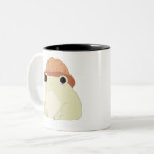 Kawaii Chilling Frog Gift Tweekleurige Koffiemok (Voorkant links)