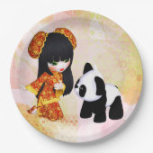 Kawaii China Meisje Papieren Bordje (Voorkant)