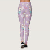 Kawaii Chinchilla in Teacup met koekjes en hart Leggings (Achterkant)