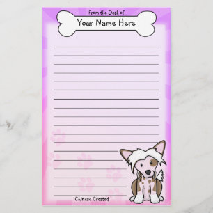 Kawaii Chinese Crested Stationery Briefpapier