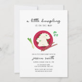 Kawaii Chinese Dumpling Groene Baby Shower Kaart (Voorkant)