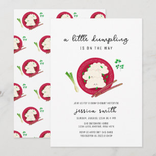 Kawaii Chinese Dumpling Groene Baby Shower  Kaart