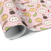 Kawaii Chinese Food theme Wrapping Paper Cadeaupapier (Rol Hoek)