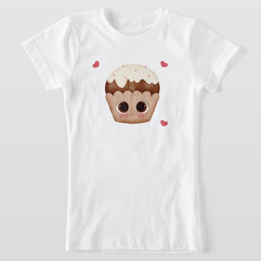 Kawaii chocolade cupcake kinder T-shirt (Laagn)