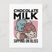 Kawaii Chocolademelk Kat – Cozy Drank & Schattighe