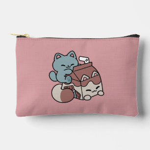 Kawaii Chocolademelk Kat – Cozy Drank & Schattighe Etui