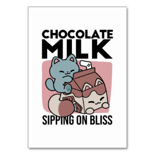 Kawaii Chocolademelk Kat – Cozy Drank & Schattighe Kaart