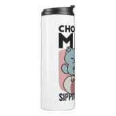 Kawaii Chocolademelk Kat – Cozy Drank & Schattighe Thermosbeker (Gedraaid links)