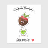 Kawaii Chocolate Bedekte Aardbei en Snoep Sticker (Vel)