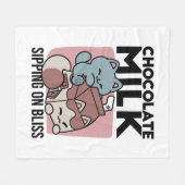 Kawaii Chocolate Milk Cat – Cozy Drink & Cuteness  Fleece Deken (Voorkant (Horizontaal))