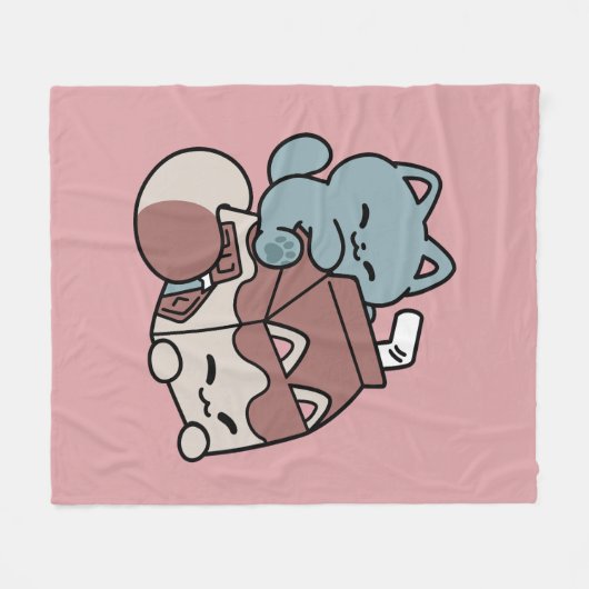 Kawaii Chocolate Milk Cat – Cozy Drink & Cuteness  Fleece Deken (Voorkant (Horizontaal))