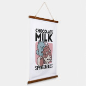 Kawaii Chocolate Milk Cat – Cozy Drink & Cuteness  Hangend Wandkleed (Gebogen)