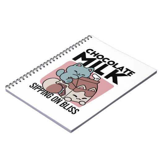 Kawaii Chocolate Milk Cat – Cozy Drink & Cuteness  Notitieboek (Linkerzijde)