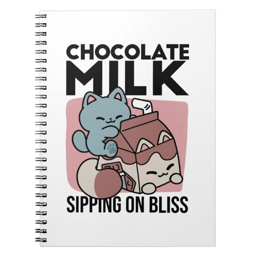 Kawaii Chocolate Milk Cat – Cozy Drink & Cuteness  Notitieboek (Voorkant)