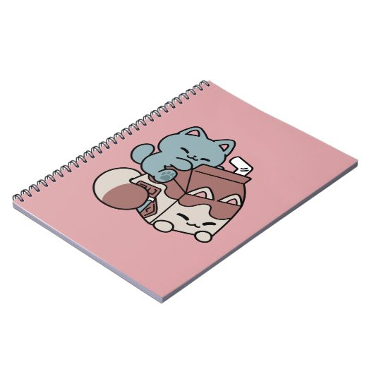 Kawaii Chocolate Milk Cat – Cozy Drink & Cuteness  Notitieboek (Linkerzijde)