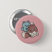 Kawaii Chocolate Milk Cat – Cozy Drink & Cuteness  Ronde Button 5,7 Cm (Voorkant /achterkant)