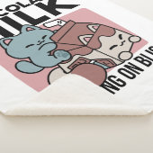 Kawaii Chocolate Milk Cat – Cozy Drink & Cuteness  Sherpa Deken (3/4)