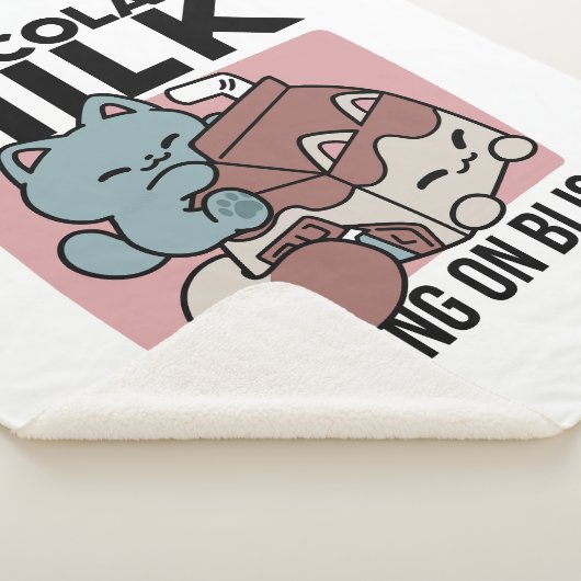 Kawaii Chocolate Milk Cat – Cozy Drink & Cuteness  Sherpa Deken (3/4)