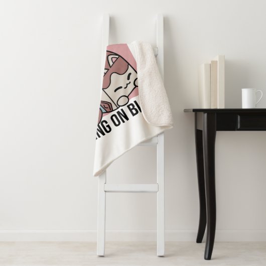 Kawaii Chocolate Milk Cat – Cozy Drink & Cuteness  Sherpa Deken (In situ)