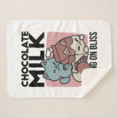 Kawaii Chocolate Milk Cat – Cozy Drink & Cuteness  Sherpa Deken (Voorkant (horizontaal))