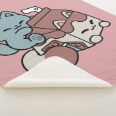 Kawaii Chocolate Milk Cat – Cozy Drink & Cuteness  Sherpa Deken (3/4)