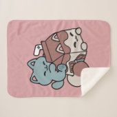 Kawaii Chocolate Milk Cat – Cozy Drink & Cuteness  Sherpa Deken (Voorkant (horizontaal))