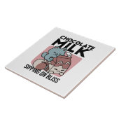 Kawaii Chocolate Milk Cat – Cozy Drink & Cuteness Tegeltje (Zijkant)