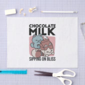 Kawaii Chocolate Milk Cat – Cozy Drink & Cuteness Tissuepapier (Craft)