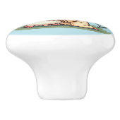 Kawaii Christelijk "Jesus Loves Ewe" Pastelontwerp Keramische Knop (Zijkant)