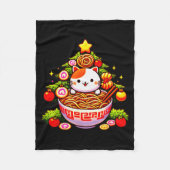 Kawaii Christmas Cat Ramen Christmas Tree Holiday  Fleece Deken (Voorkant)