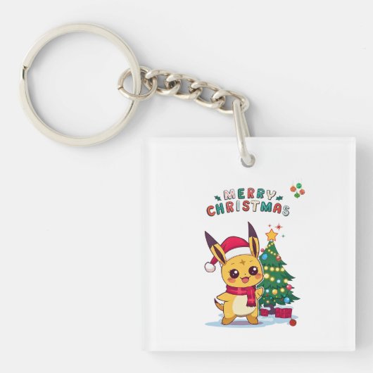 Kawaii Christmas Character |Holiday Art for Anime Sleutelhanger (voorkant)
