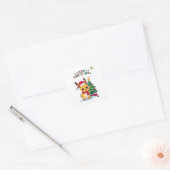 Kawaii Christmas Character |Holiday Art for Anime  Vierkante Sticker (Envelop)