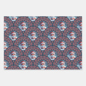 Kawaii Christmas Fox Art Deco Dot Mandala Scallops Inpakpapier Vel (Voorkant)