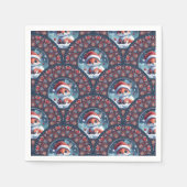 Kawaii Christmas Fox Art Deco Dot Mandala Scallops Servet (Voorkant)