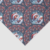 Kawaii Christmas Fox Art Deco Dot Mandala Scallops Tissuepapier (Detail)
