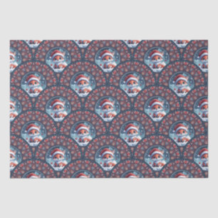 Kawaii Christmas Fox Art Deco Dot Mandala Scallops Tissuepapier