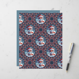 Kawaii Christmas Fox Dot Mandala Diamond Tegel