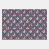 Kawaii Christmas Fox Dot Mandala Diamond Tegel Inpakpapier Vel (Voorkant 3)