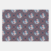 Kawaii Christmas Fox Dot Mandala Diamond Tegel Inpakpapier Vel (Voorkant)