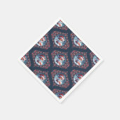 Kawaii Christmas Fox Dot Mandala Ogee Damask Paper Servet (Hoek)